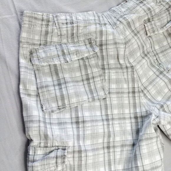 Urban Pipeline Men's Gray Plaid Cargo Cotton Shorts Pockets Drawstring Sz: 40 - Picture 2 of 10